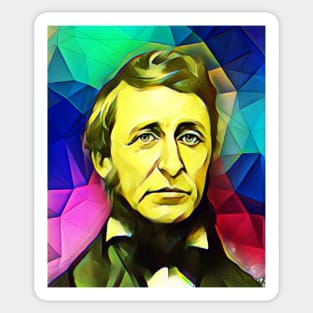 Henry David Thoreau Colourful Portrait | Henry David Thoreau Artwork 6 Sticker